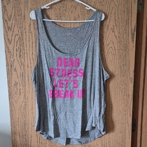 Torrid Heather Gray Tank with Vibrant Pink Text